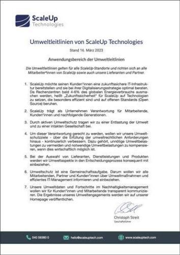 Environmental Guideline ScaleUp Technologies